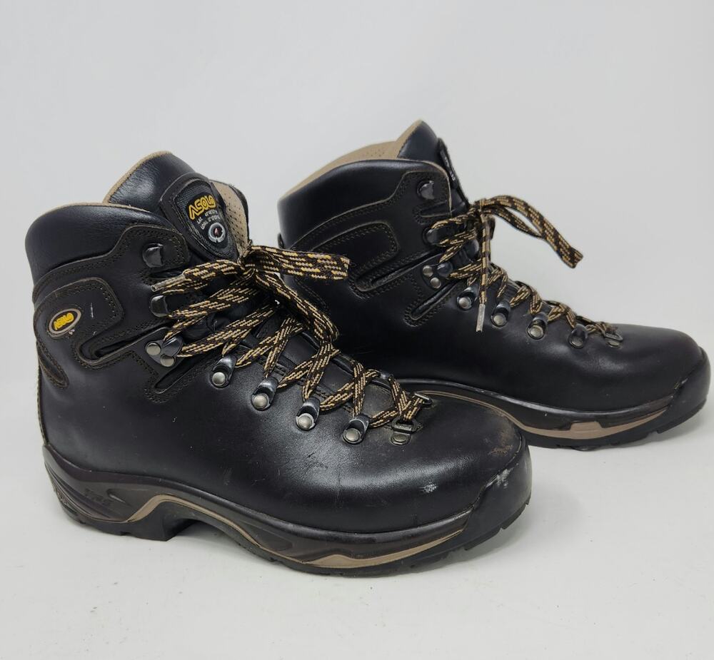 Asolo TPS 535 LTH V EVO Hiking Shoes Mens US Size 9 Black Leather Mid Top